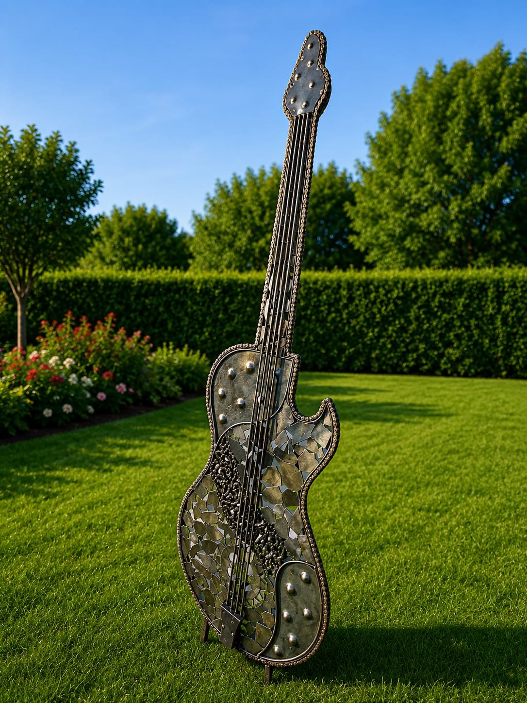 Sculpture en fer représentant une guitare