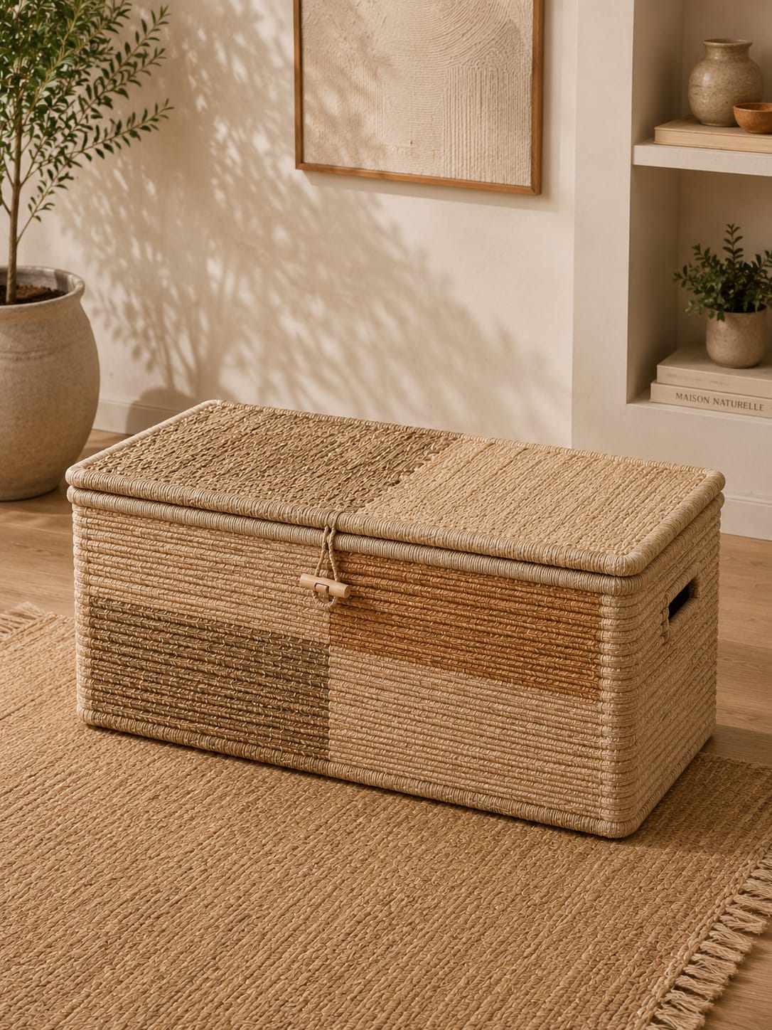 Coffre de rangement rectagulaire pour draps, couettes, oreillers .. ZMN HOME